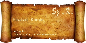 Szalai Kende névjegykártya