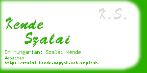 kende szalai business card